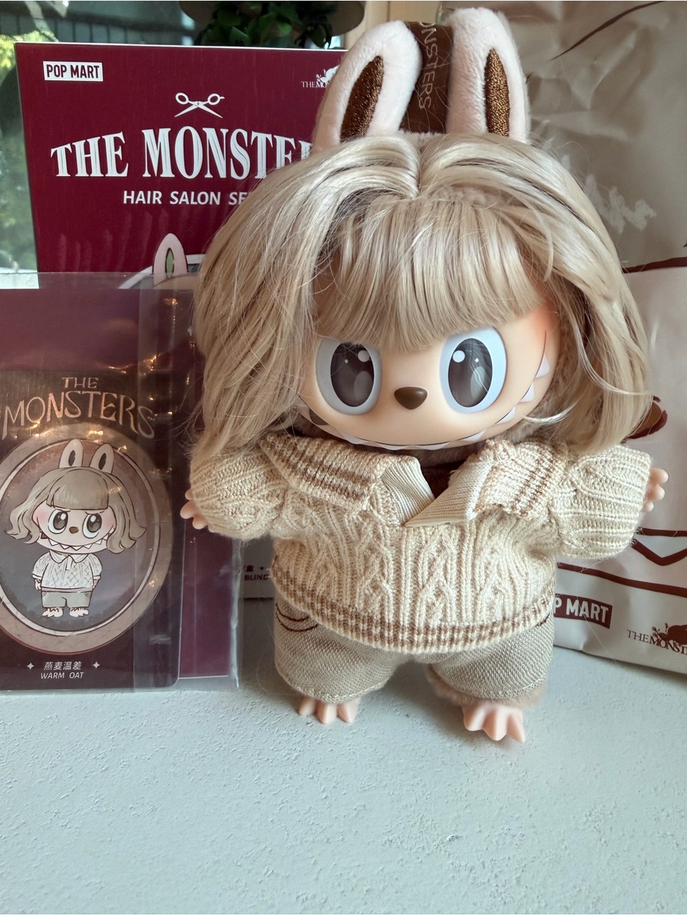 ‘Warm Oat’ Pop Mart The Monsters Hair Salon Series Plush Pendant